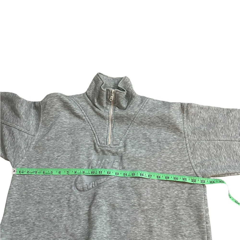 Nike Vintage swoosh Logo Sweatshirt 1/4 Zip Top XL Light Gray - Picture 8 of 12